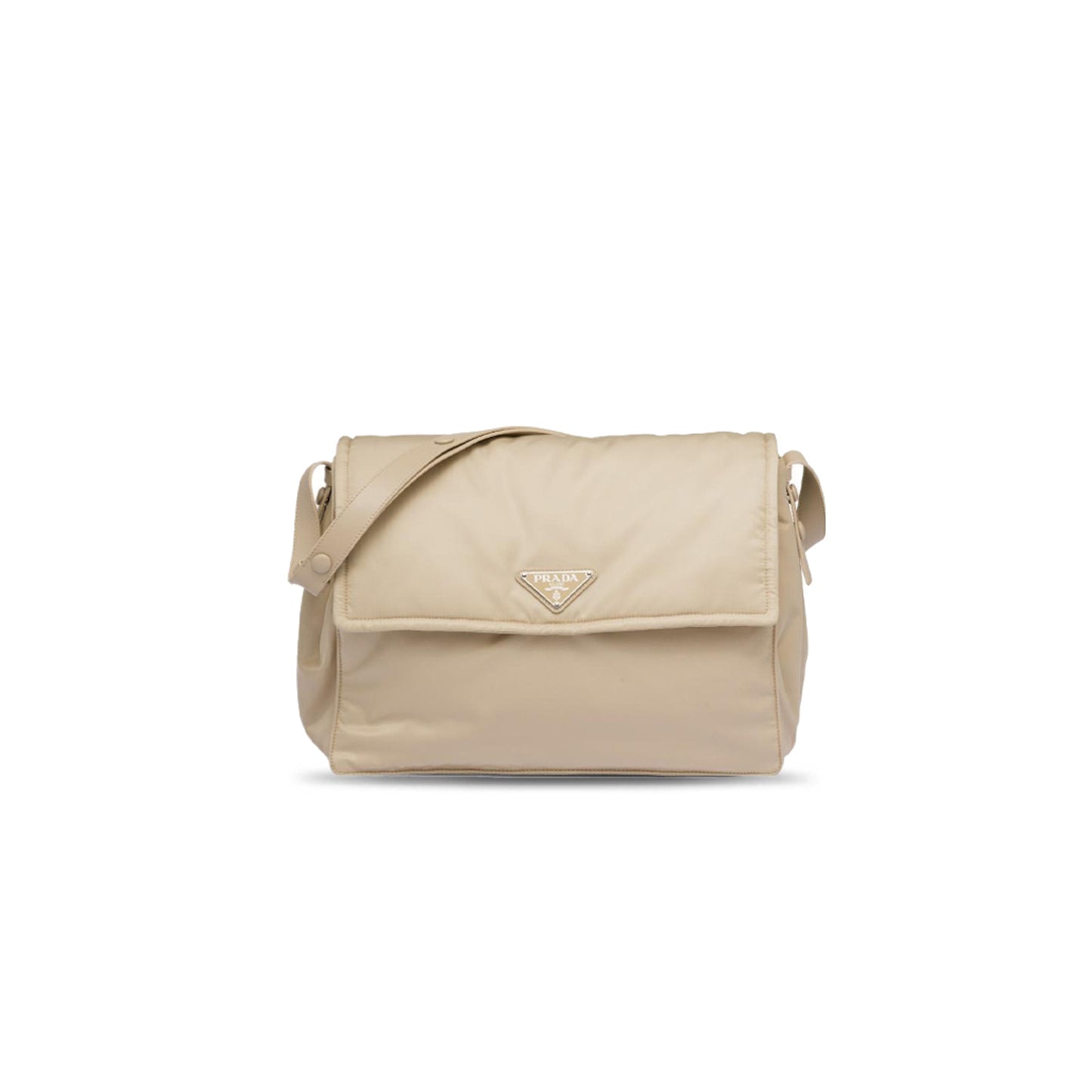 Pra*a cini fabric with leather messenger crossbody bag large size women''s desert yellow 1bd256 (36*28*14cm)