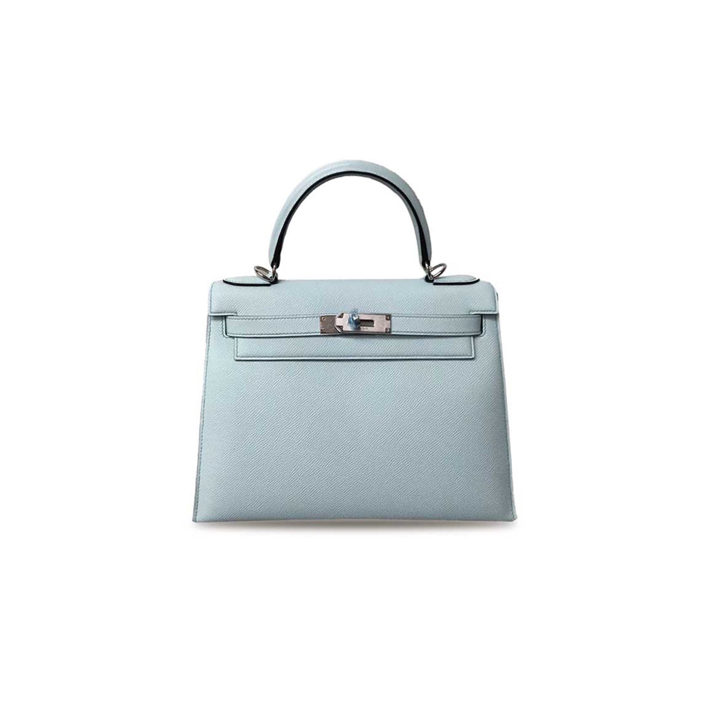 H**mes master kelly 25 epsom leather breeze blue silver buckle (25*17*7cm)
