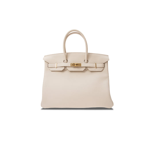 H**mes master birkin 35 togo leather milkshake platinum buckle bag bk3510tggp (35*28*18cm)