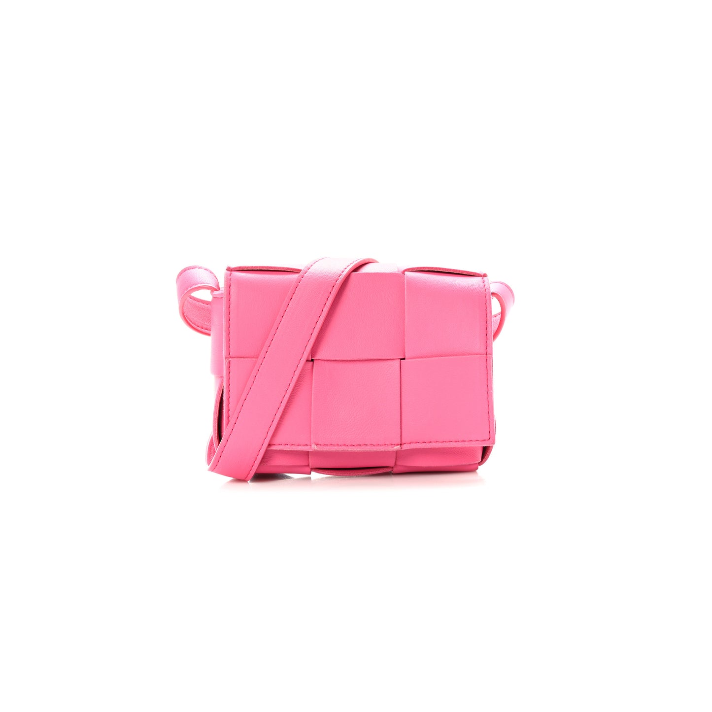 bo*te*ga Ve*ne*ta lambskin maxi intrecciato extra mini cassette crossbody bag bon bon (12*9*5cm)