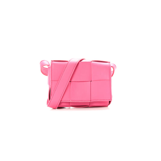 bo*te*ga Ve*ne*ta lambskin maxi intrecciato extra mini cassette crossbody bag bon bon (12*9*5cm)