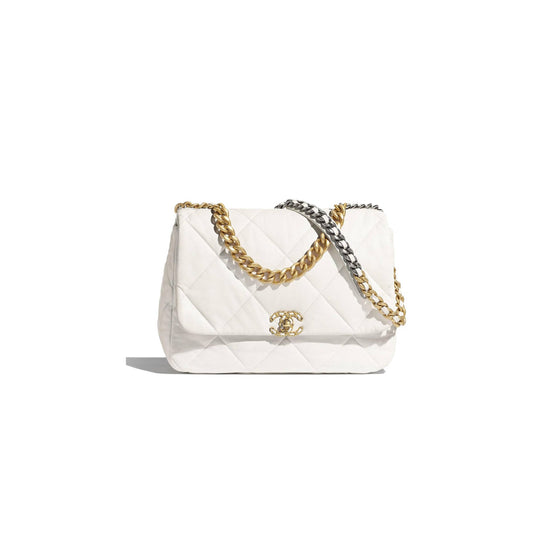 Ch*el 19 large handbag gold hardware as1161 b01564 (30*20*10cm)
