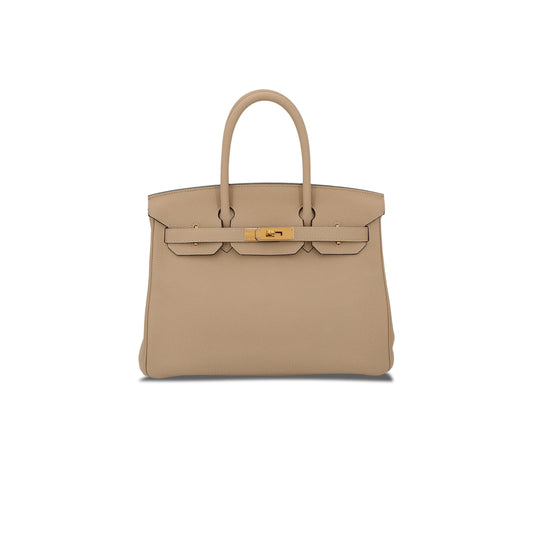 H**mes birkin25 togo 81 dove grey gold buckle bag 10087367 (25*20*13cm)