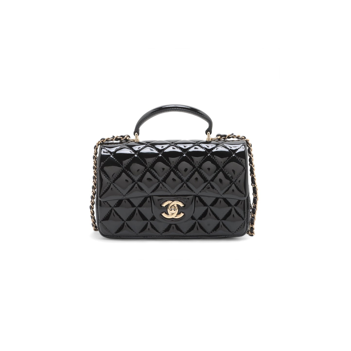 Ch*el mini classic handbag with top handle as2431 (20*12*6cm)