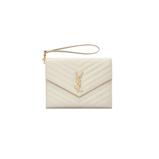Y*L cassandre matelassÉ flap pouch in grain de poudre leather 617662bow019207 (21*16*3cm)