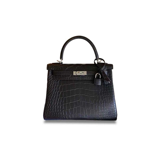 H**mes master kelly 25 matte americana black silver (25*17*7cm)