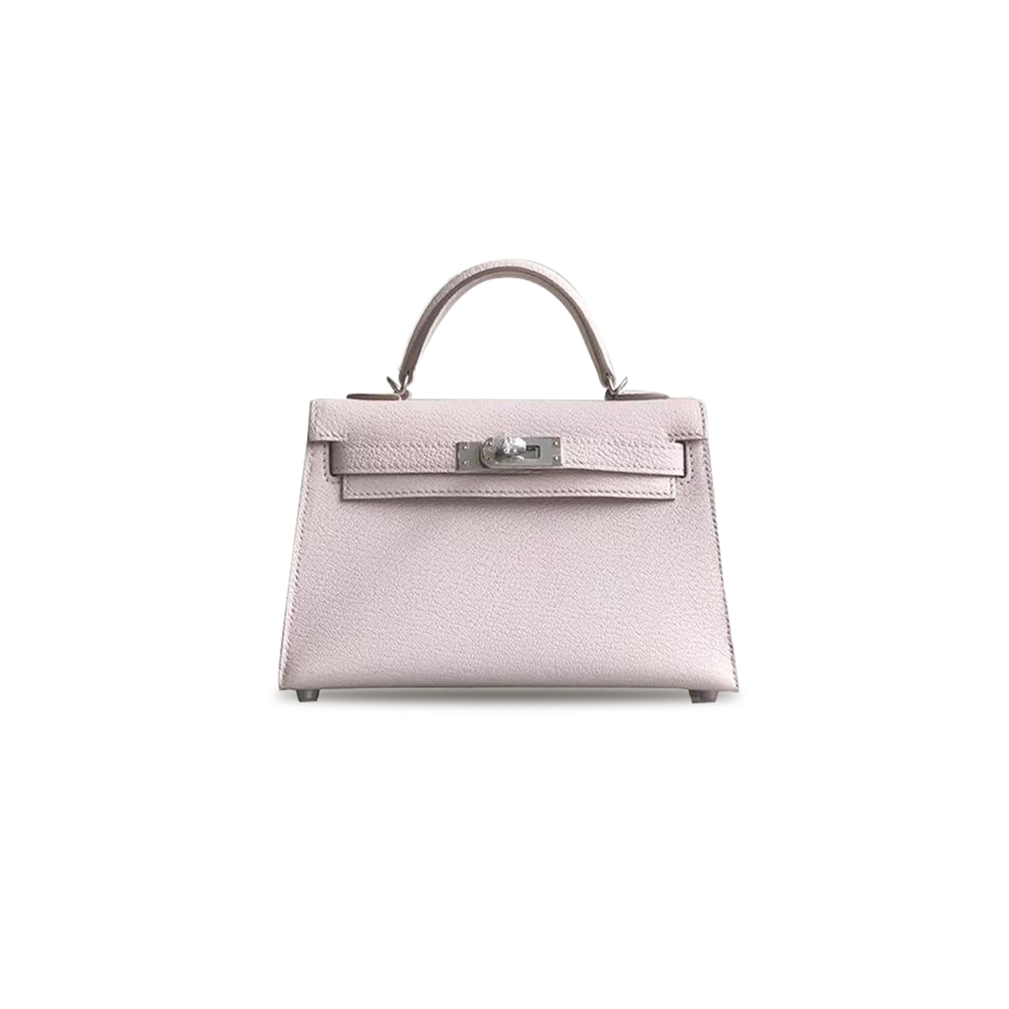 H**mes master mini kelly ii sellier mauve pale chevre palladium hardware (19*12*5.5cm)