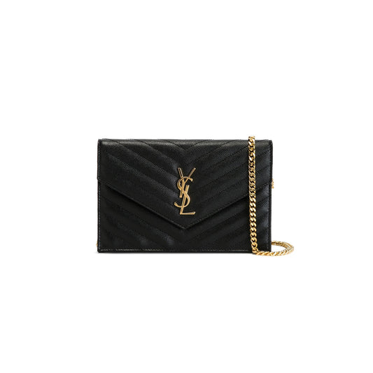 Y*L cassandre envelope chain wallet in grain de poudre leather 393953bow011000 (19*11.5*4cm)
