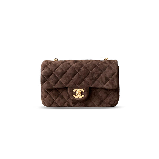 Ch*el suede small double flap shoulder bag 306487 (20*12*6cm)