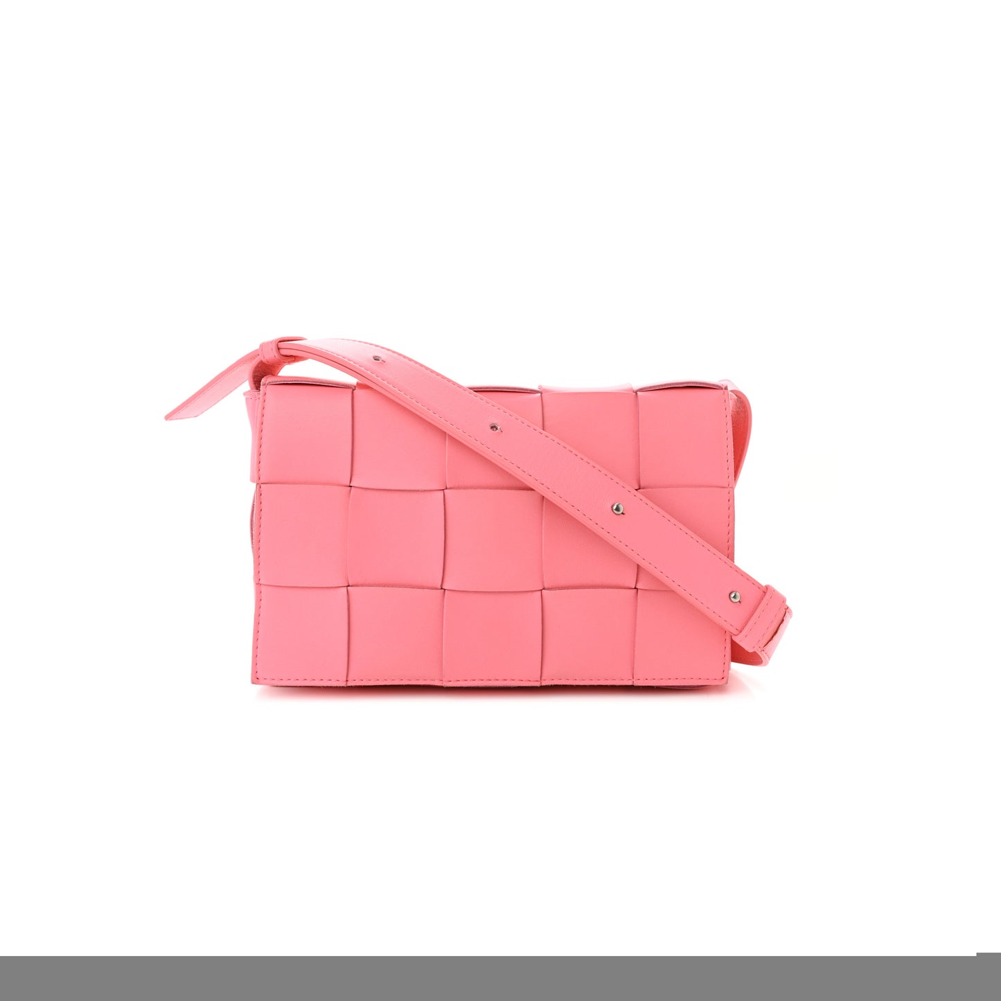 bo*te*ga Ve*ne*ta lambskin maxi intrecciato cassette crossbody bag pink (23*15*5.5cm)