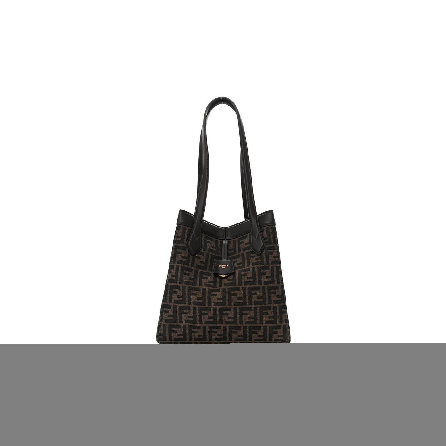 F**di fabric jacquard vitello grace ff 1974 medium F**di origami tobacco moro ebano (27*26*15cm)