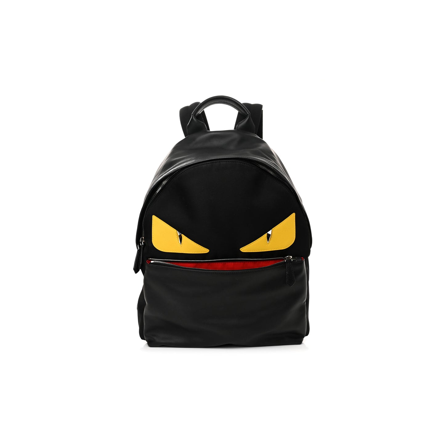 f**di nylon vitello liberty vitello D01ce monster eyes rounded backpack black sunflower (39*33*14cm)