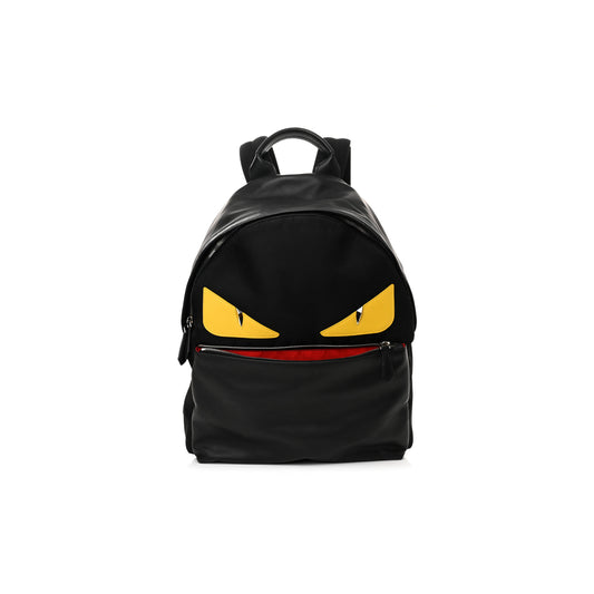 f**di nylon vitello liberty vitello D01ce monster eyes rounded backpack black sunflower (39*33*14cm)