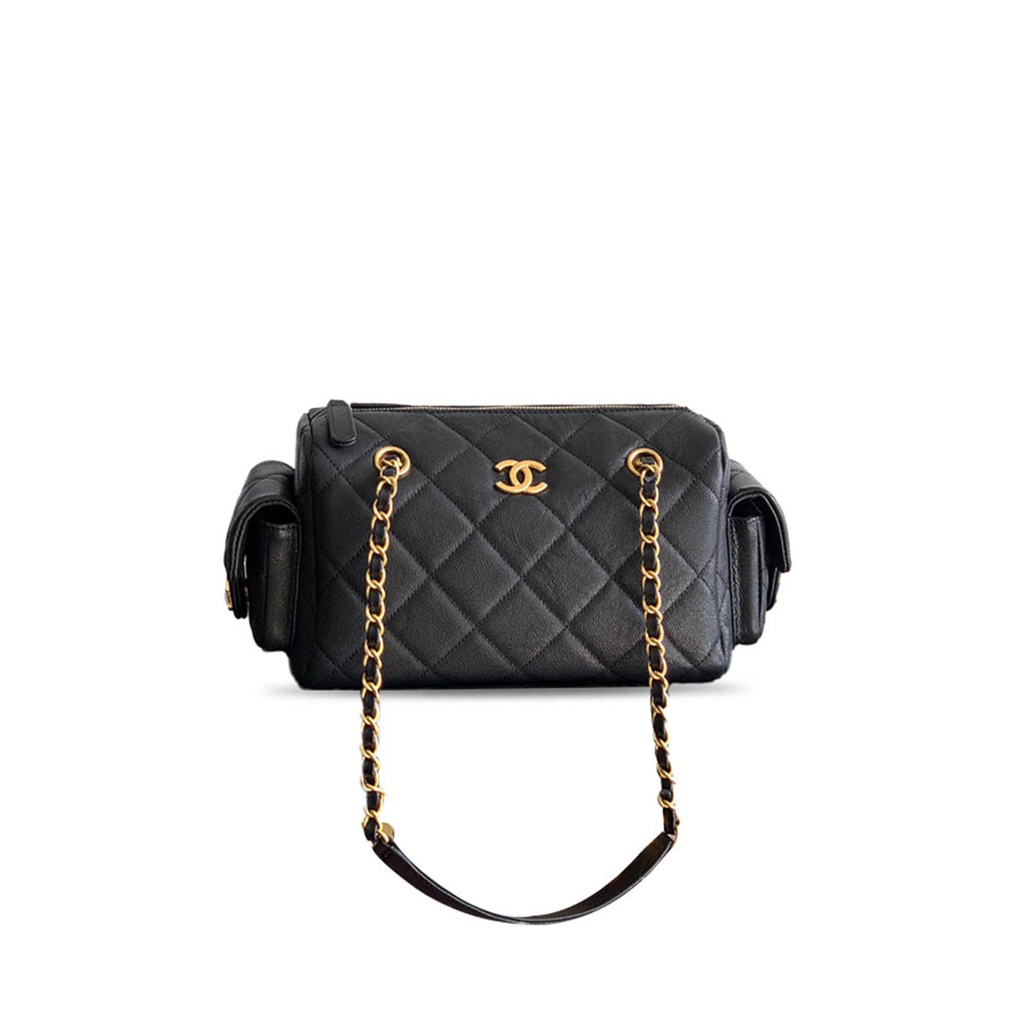 Ch**el small bowling bag gold hardware (24*15.5*11.5cm)