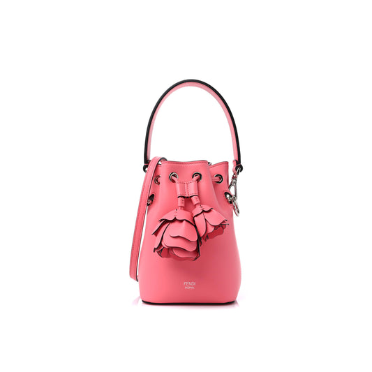 F**di mon tresor 3d flower bucket bag leather mini (18*12*10cm)