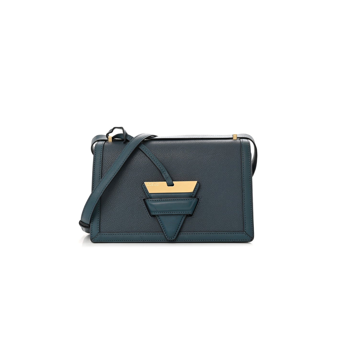 l*ew* grained calfskin medium barcelona shoulder bag indigo (23*15*8cm)