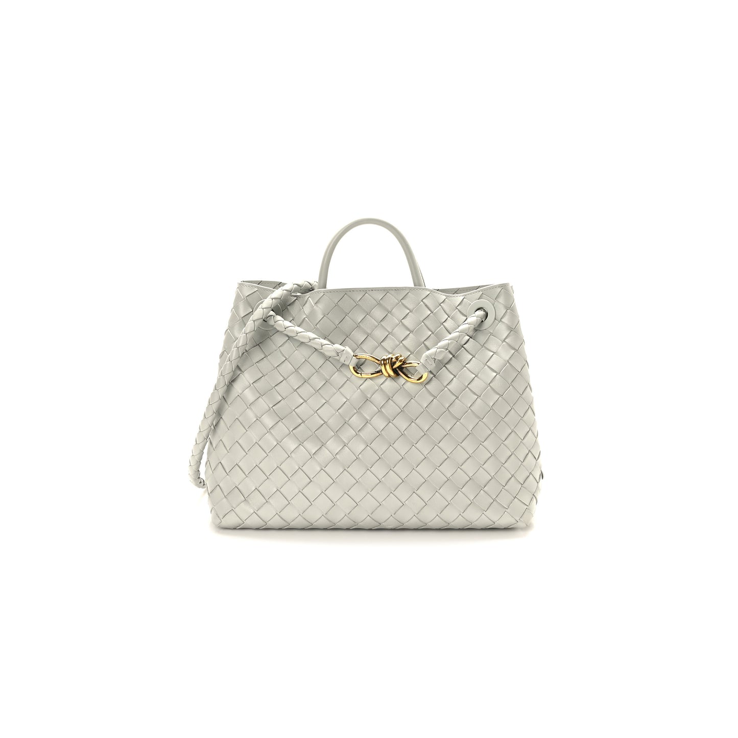 bo*te*ga Ve*ne*ta nappa intrecciato medium andiamo shoulder bag agate grey (32*25*11cm)