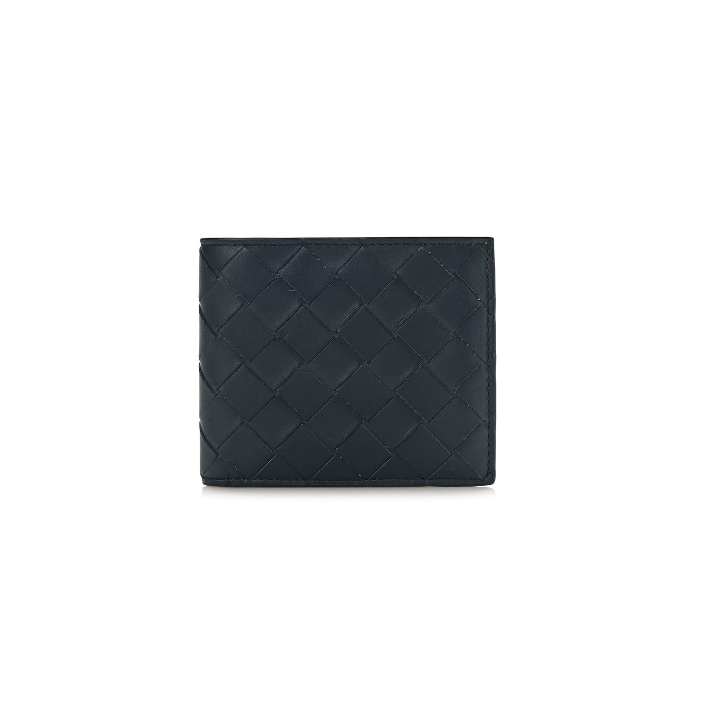 bo*te*ga Ve*ne*ta nappa intrecciato bi fold wallet denim yellow (11*9*1cm)