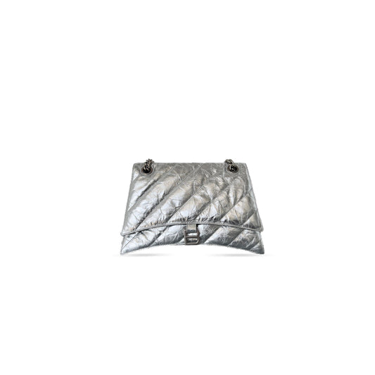 Ba1en*iaga women''s crush chain bag in medium silver 7163938110p528147 (31*19.8*6.9cm)