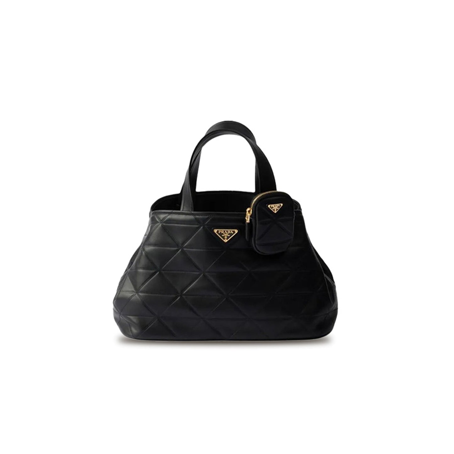 Pra*a medium leather tote bag with stitching 1bg545 (35*22*15cm)