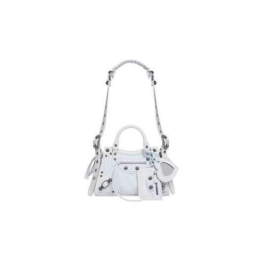 Ba*len*cia*ga small neo cagole city in denim light blue 700940210b08104 (25.9*17.8*11.4cm)