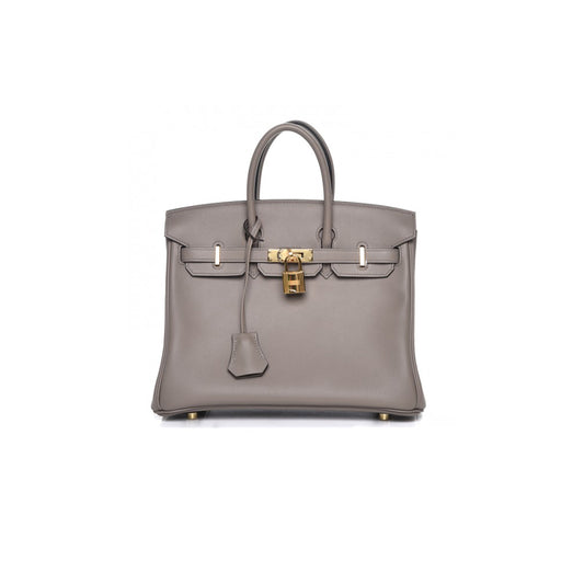 H**mes master birkin 25 swift asphalt grey gold buckle bag h049362ck03 (25*20*13cm)