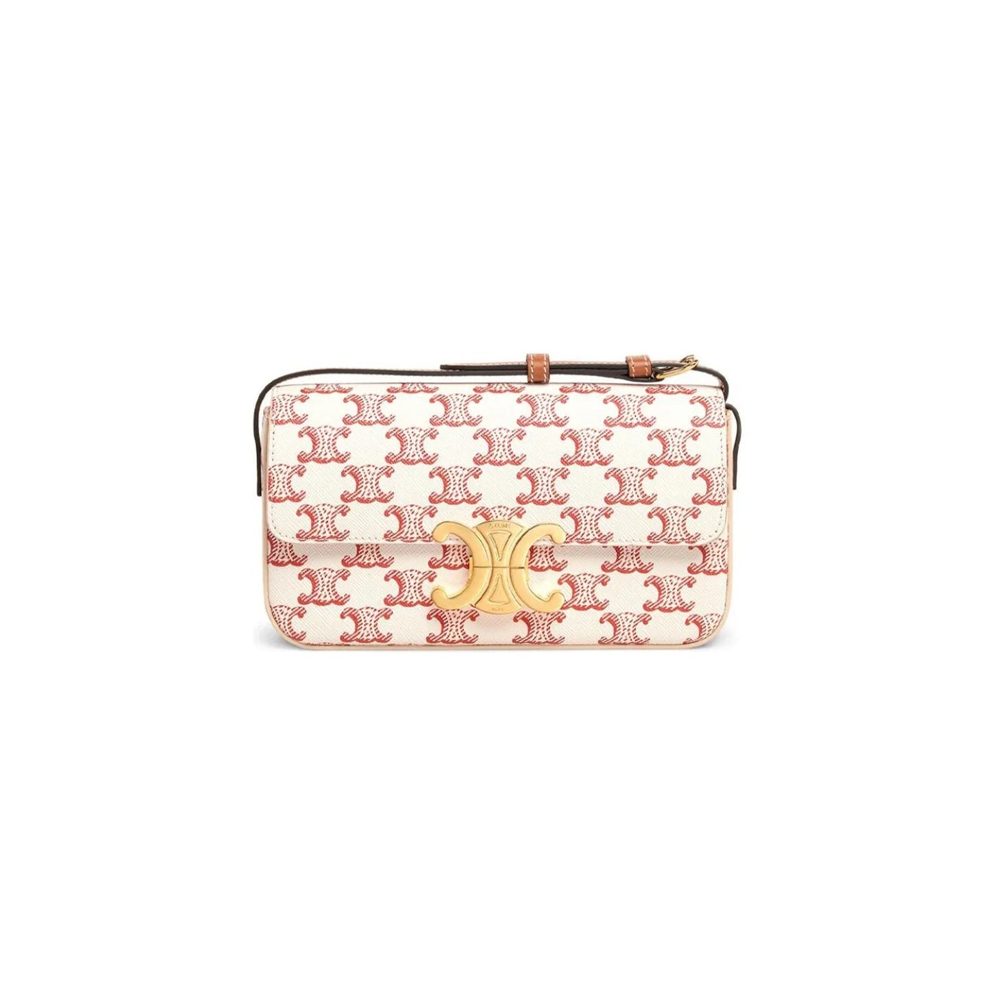 Ce**e shoulder bag claude in triomphe canvas and calfskin 194142cuz.27ed (20*10*4cm)