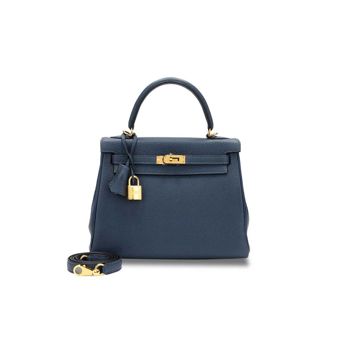 H**mes master blue togo retourne kelly 25 gold hardware (25*17*7cm)