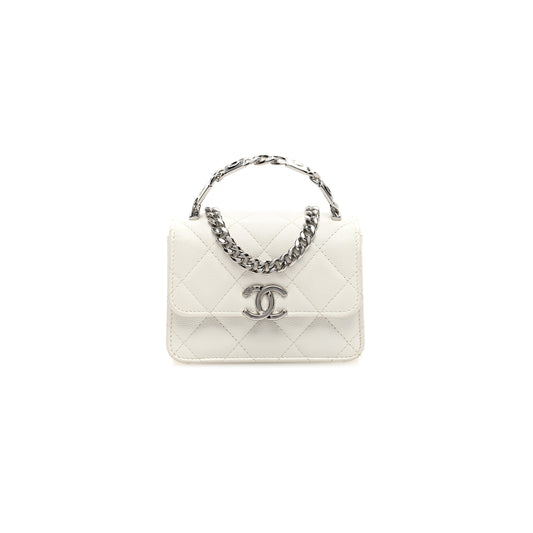 Ch*el caviar quilted pick me up clutch with chain (13*9.5*6cm)