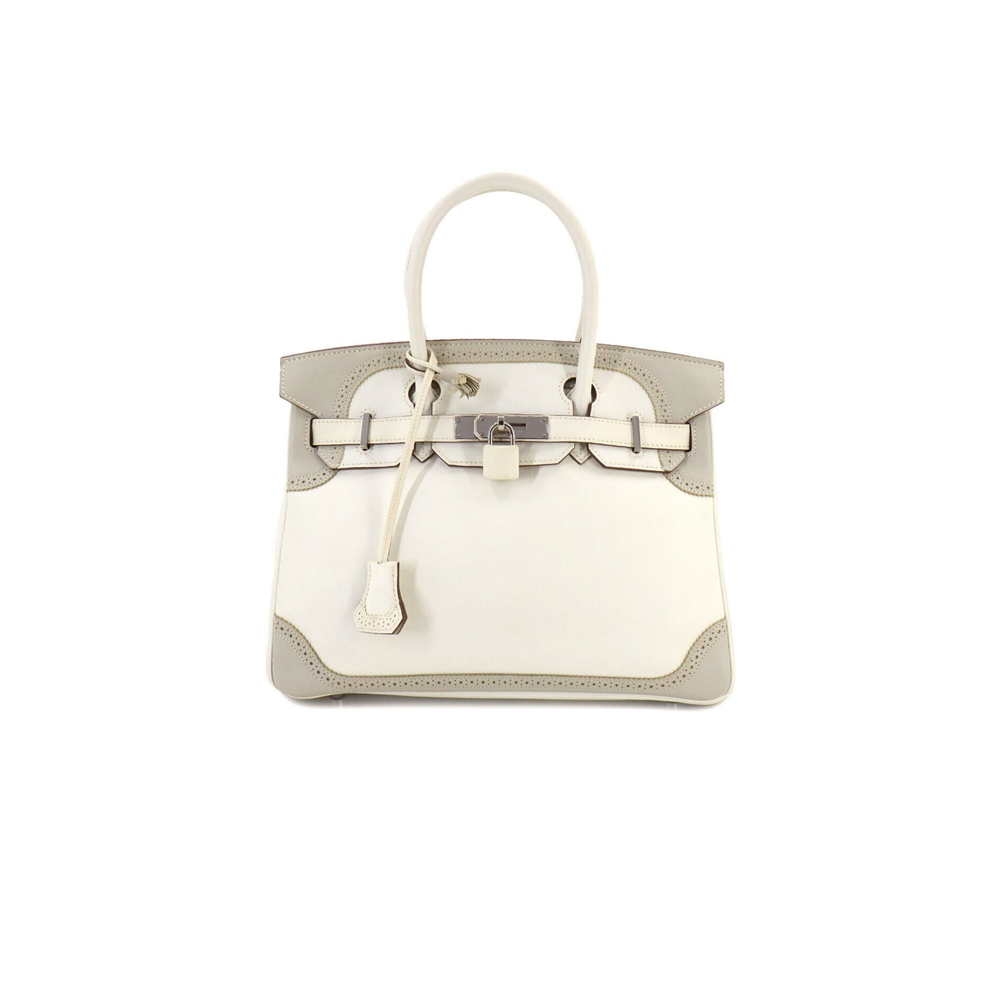h**mes master birkin 35 swift and togo lace series Di*m*nd grey and apricot grey silver buckle h082650ck03 (35*28*18cm)