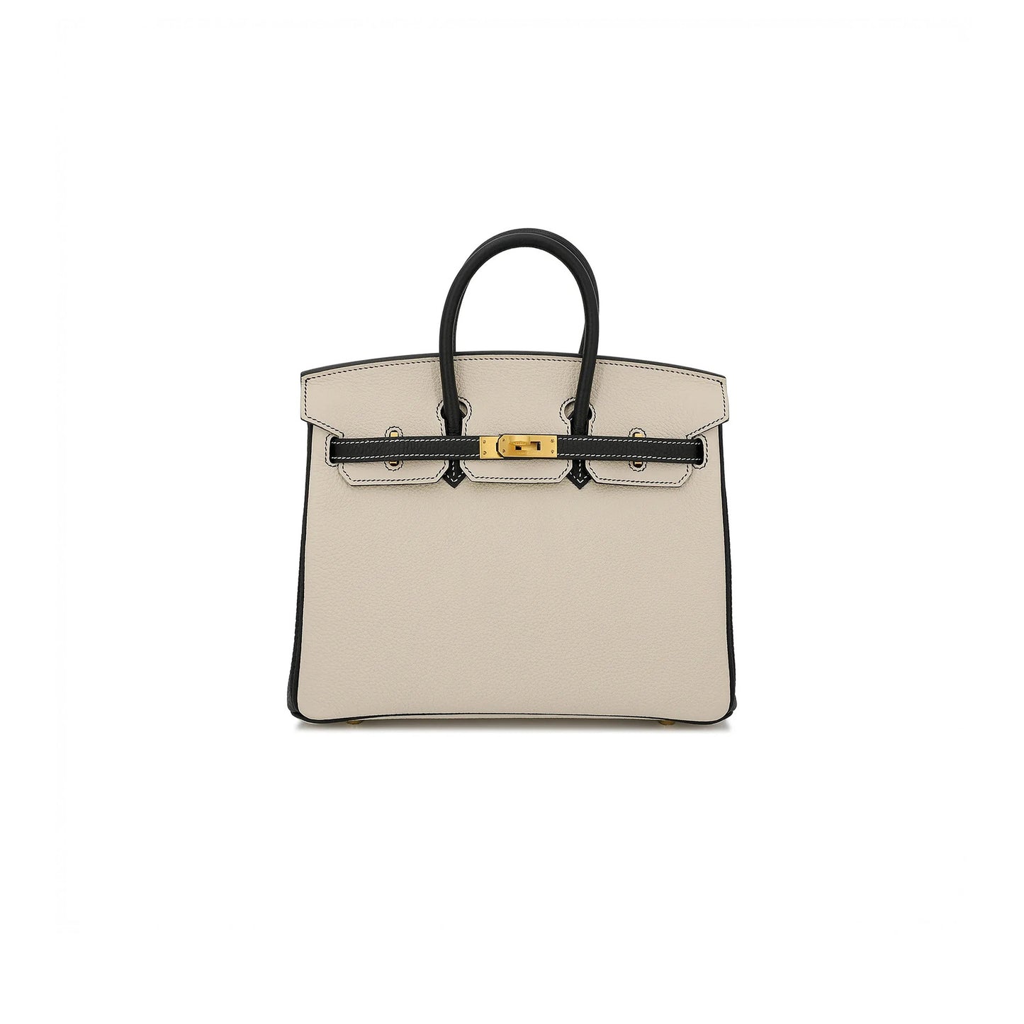 H**mes birkin 30 epsom sellier milkshake white and black silver buckle h028368ck5z (30*23*15cm)