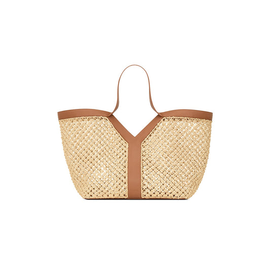 Y51 beige raffia y tote bag 828957gaafi2791 (37*32*22cm)