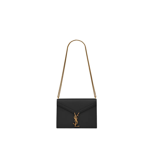 Y*L cassandra medium chain bag in grain de poudre embossed leather 532750bow0w1000 (22*16.5*5.5cm)