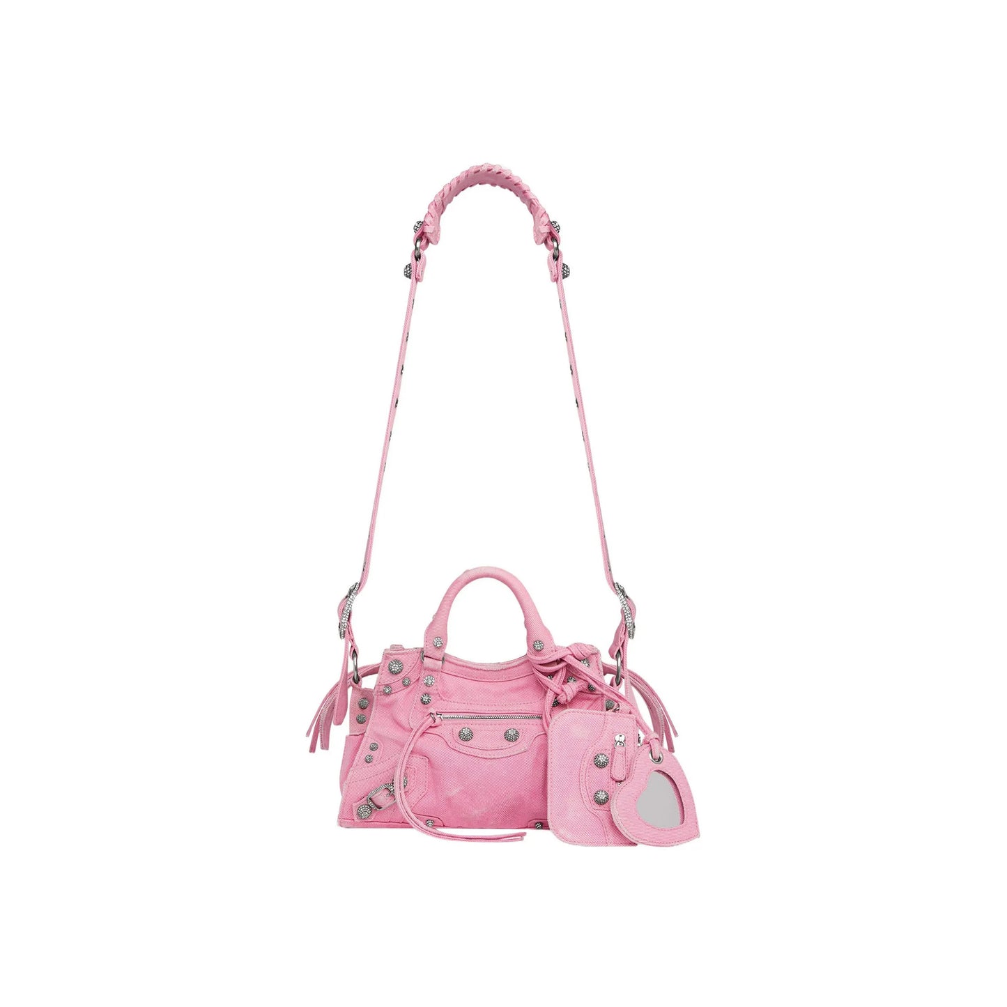 Ba*len*cia*ga small neo cagole city in denim powder 700940210bj5809 (25.9*17.8*11.4cm)