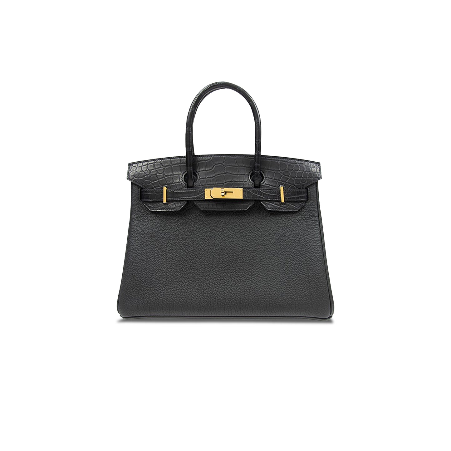 H**mes master birkin 30 pewter grey t with matte crocodile bag bk30abtggp (30*23*15cm)