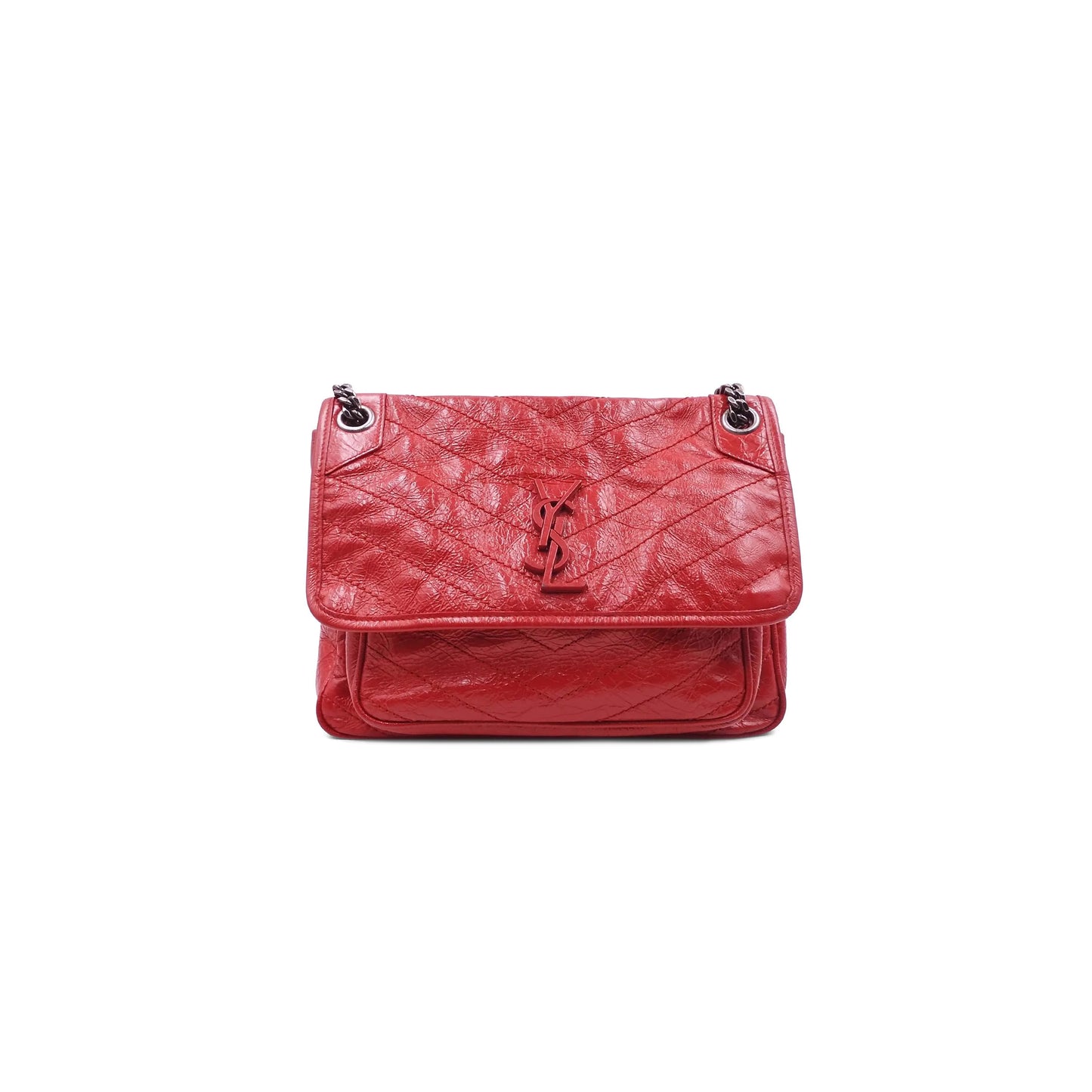 Y*L niki medium chain bag in crinkled vintage leather 4988940en046805 (28*20*8.5cm)