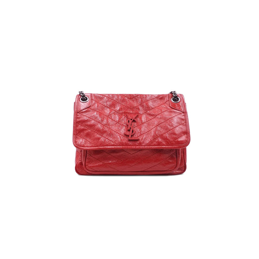Y*L niki medium chain bag in crinkled vintage leather 4988940en046805 (28*20*8.5cm)