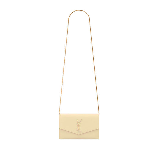 Y*L uptown chain wallet in grain de poudre embossed leather 6077881gf0j2721 (19*12*3cm)