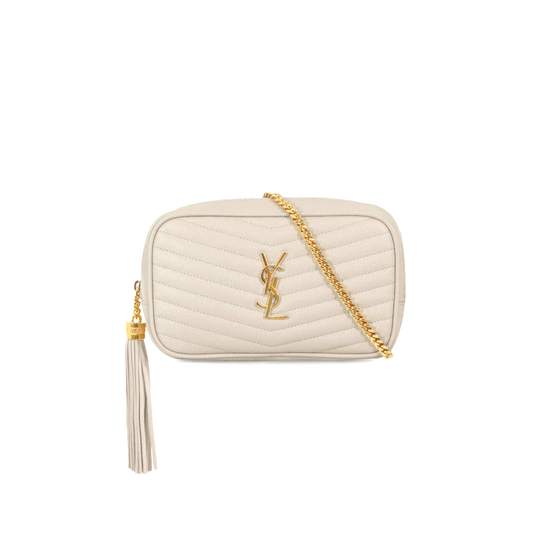 Y*L mini lou bag in matelassÉ grain de poudre embossed leather white 466952 (19*10.5*5cm)