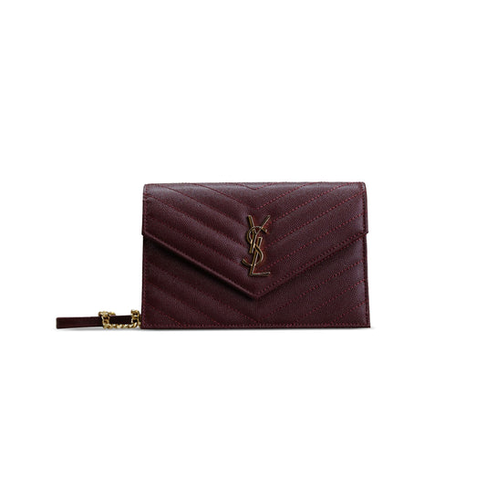 Y*L cassandre envelope chain wallet in grain de poudre leather 393953 (19*12.5*3.5cm)