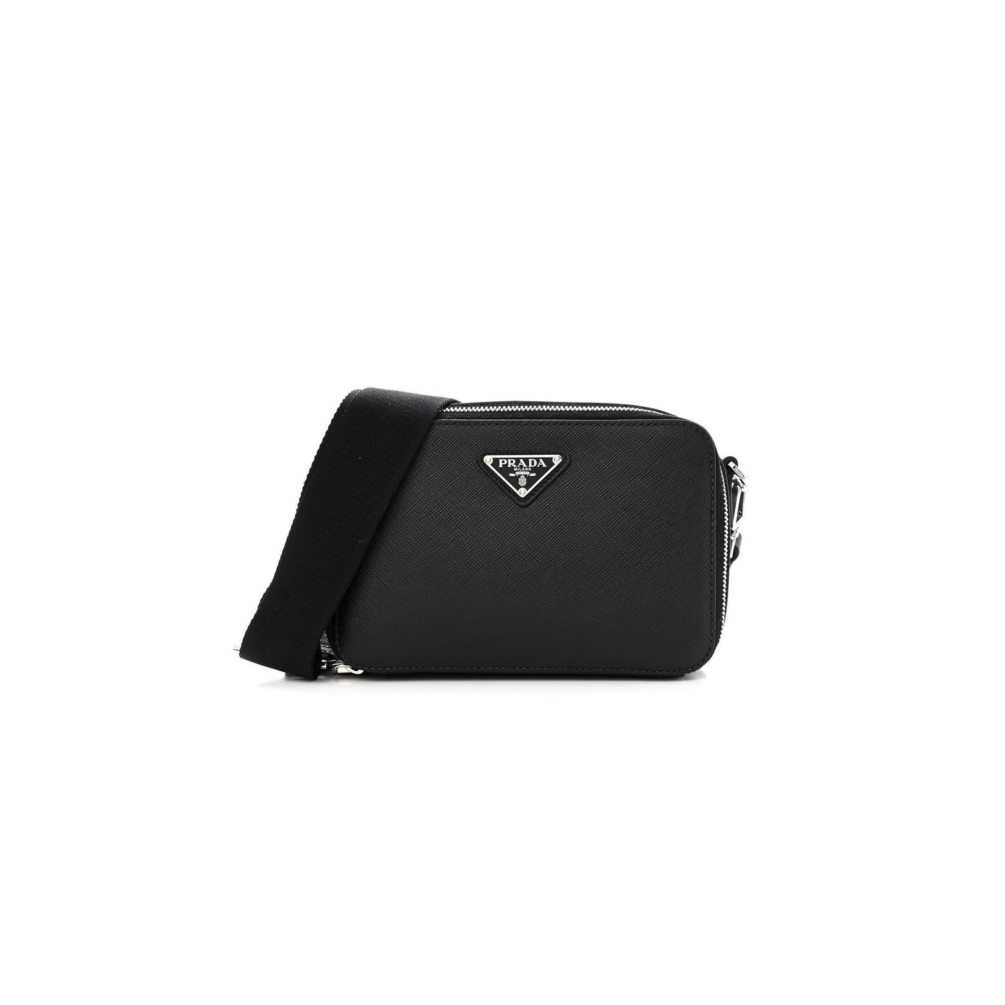 Pra*a saffiano travel mens brique crossbody bag black (19*13*6cm)
