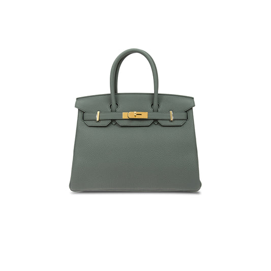 H**mes master birkin 30 epsom leather birkin green gold buckle high end bag bk3063tggp4296 (30*23*15cm)