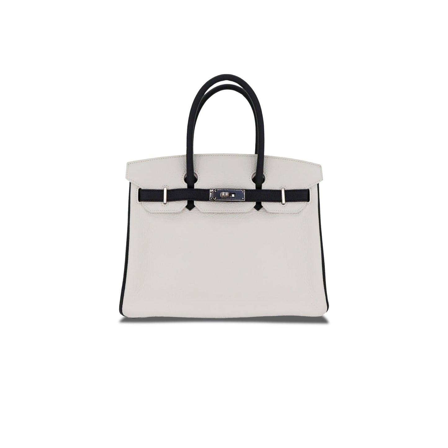 H**mes birkin 30 togo leather milkshake white silver buckle bag 2632222857052 (30*23*15cm)