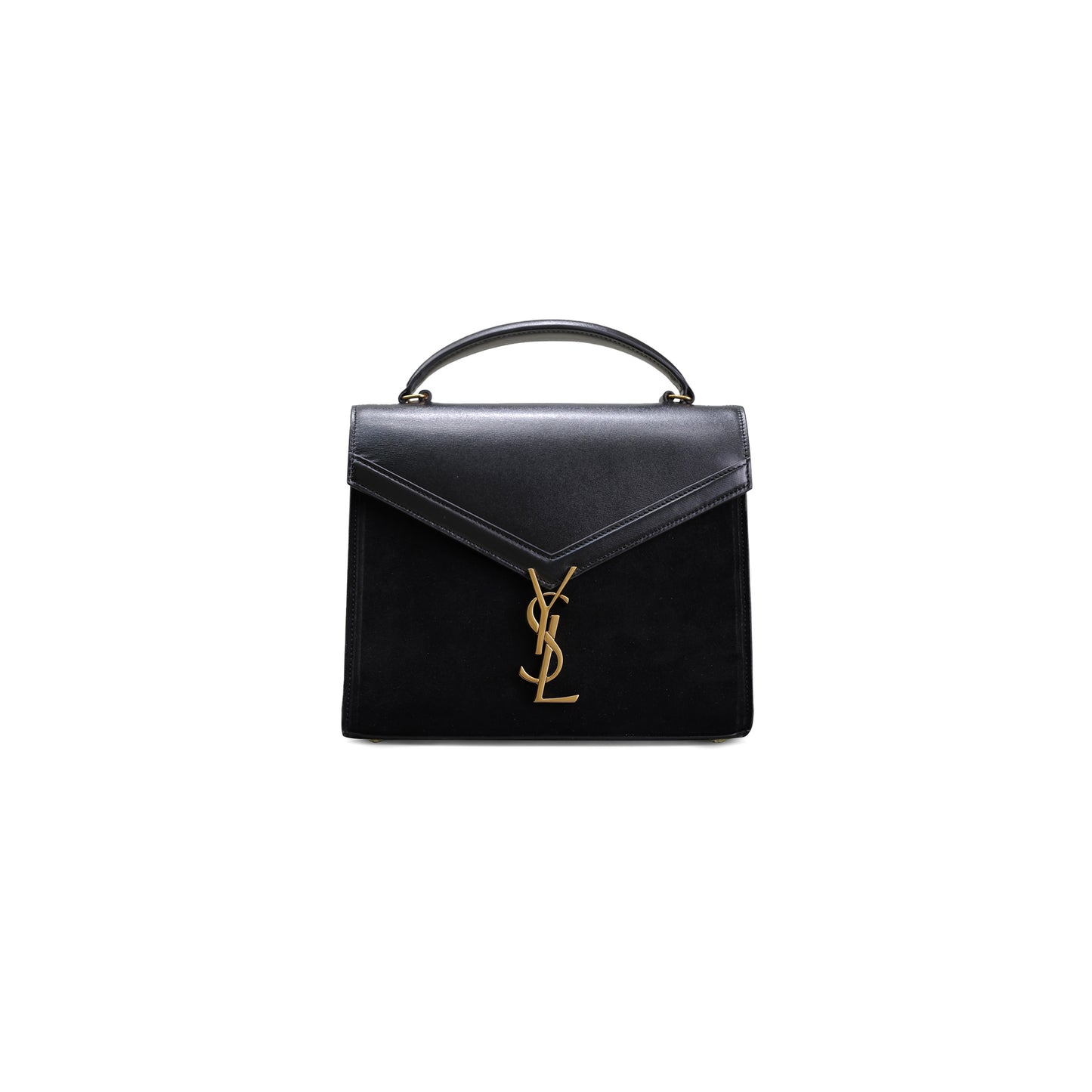 Y*L cassandra medium top handle bag in suede with leather 623930dm60w1000 (24.5*20*11.5cm)