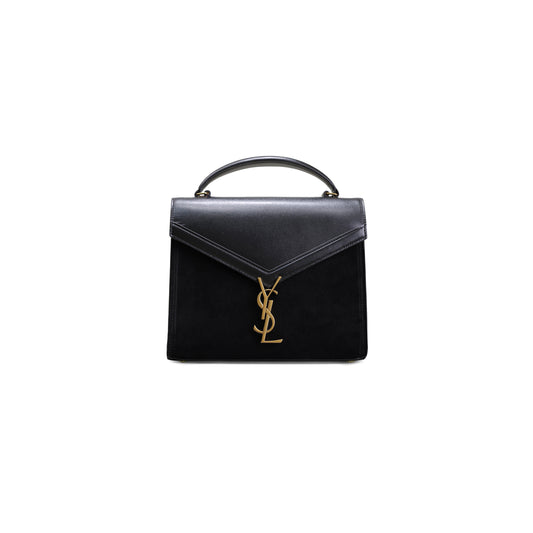 Y*L cassandra medium top handle bag in suede with leather 623930dm60w1000 (24.5*20*11.5cm)