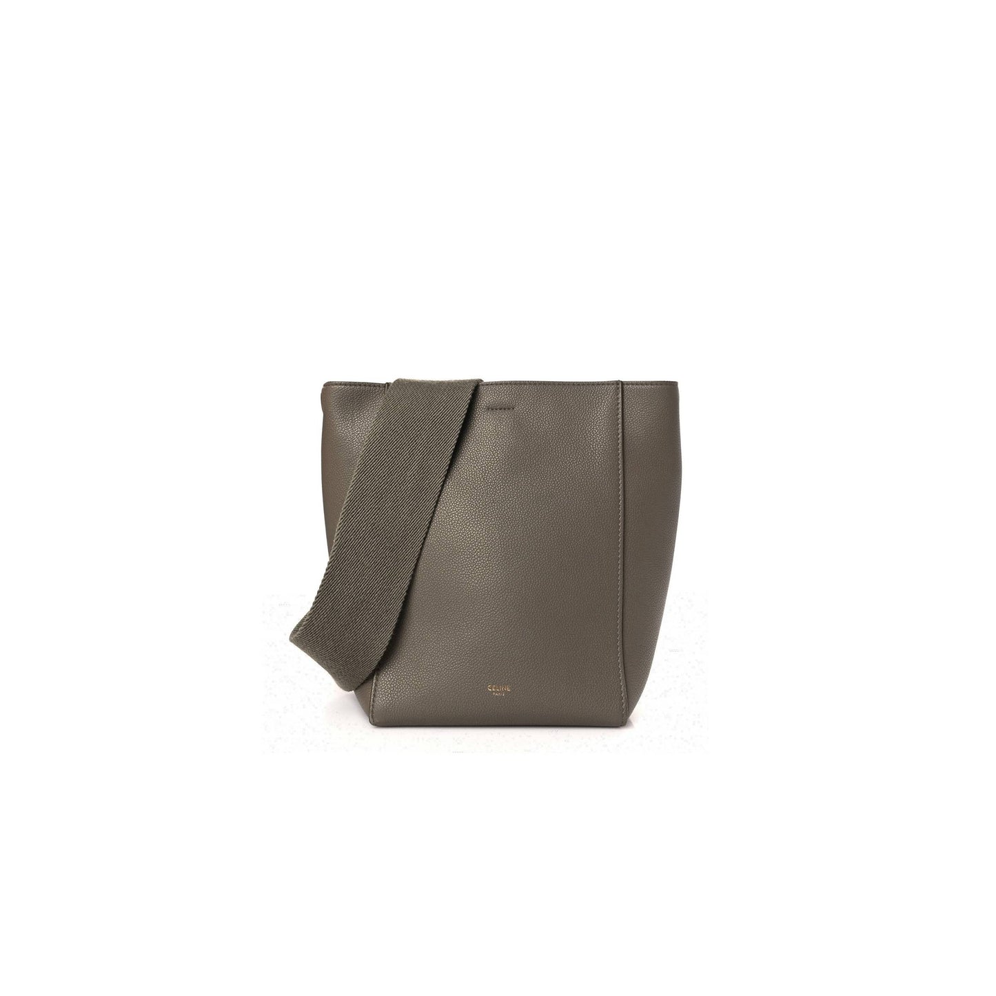 Ce**e soft grained calfskin small sangle bucket bag taupe (25*18*12cm)