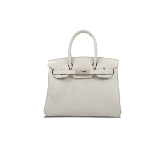 H**mes birkin 30 togo pure white cowhide handbag bk3080tcss (30*23*15cm)