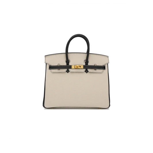 H**mes birkin 25 epsom milkshake white tinware grey gold buckle bag h028368ck3s (25*20*13cm)