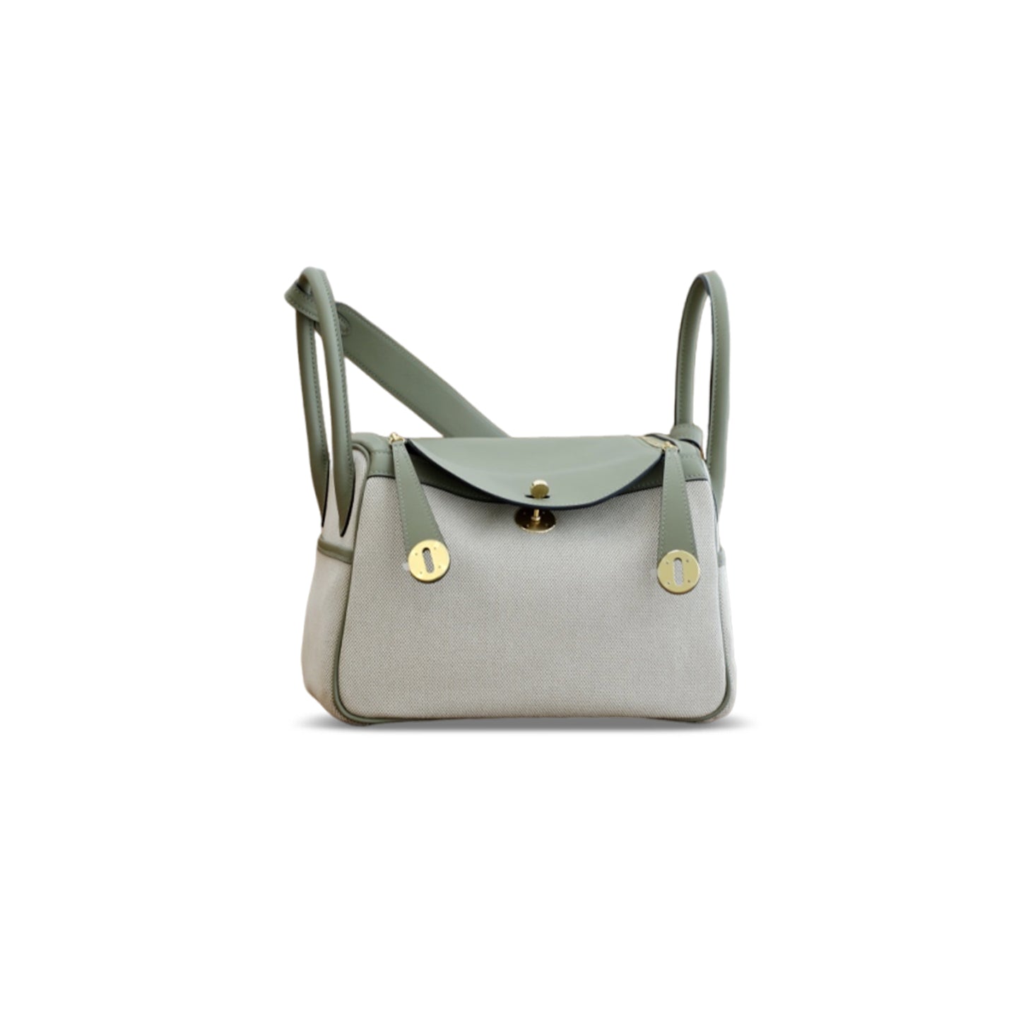 H**mes LINDY 26 BAG CANVAS AND LEATHER GOLD HARDWARE (26*18*12cm)
