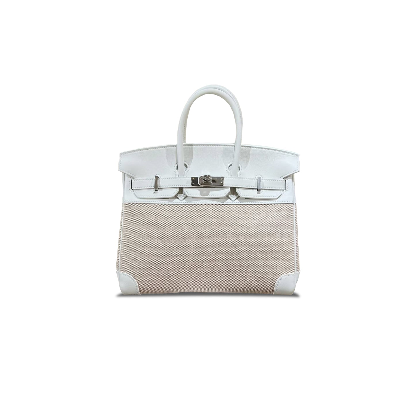 H**mes birkin 25 swift canvas and silver buckle h082686cka3 (25*20*13cm)